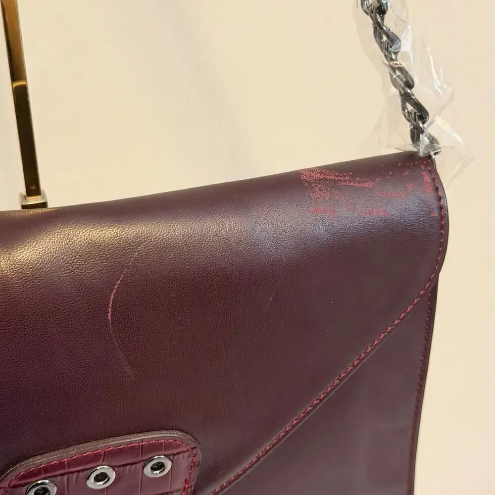 LongChamp x Kate Moss Satchel Handbag Purse Leather Chain Strap Quiet Luxury